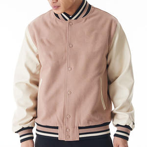 Chaqueta de bombardero de cuero de lujo personalizada, bordado de peso pesado, chenilla abotonada, forro acolchado, lona, cuello levantado, parte delantera, para hombre - Product Image 1