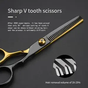Tijeras de peluquería Kit de corte de pelo profesional para el hogar Tijeras de adelgazamiento de peluquero Tijeras de peluquería - Product Image 4