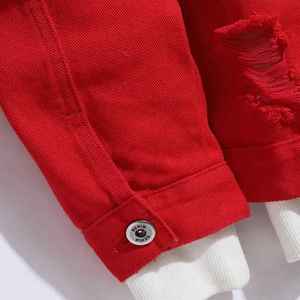 Vestes en jean personnalisées avec logo pour hommes, style uni, délavé à l'acide, vente chaude 2024, pour l'Europe et l'Amérique - Product Image 6