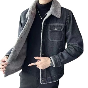 Chaqueta de Mezclilla para Hombre, Nueva Colección de Invierno, con Cuello de Felpa Gruesa de Lana de Cordero, Diseño Holgado Informal, Chaqueta de Mezclilla para Hombre 2026 - Product Image 2