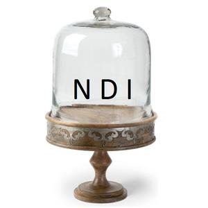 Soporte de madera para servir cupcakes con tapa de cristal en forma redonda para uso en interiores y exteriores, decoración de lujo para la mesa del hogar. - Product Image 1