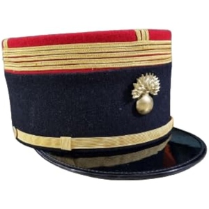 Gorra Militar Francesa Tradicional, Estilo Vintage, para Desfile, con Bordado y Trenzado Dorado - Product Image 1