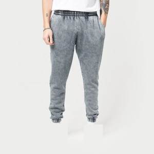 Pantalon de jogging délavé à l'acide confortable en toile de coton élastique et respirante pour hommes de taille plus pantalon délavé à l'acide - Product Image 1