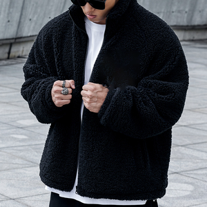 Chaqueta de Forro Polar Sherpa para Hombre, de Invierno, Holgada, con Cuello Alto y Cierre de Cremallera, Ecológica, Resistente al Viento, Transpirable, Talla Grande, para Actividades al Aire Libre - Product Image 4