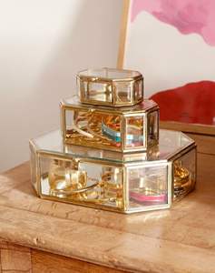 Boîte à bijoux minimaliste en métal et en verre, design contemporain élégant, adapté à l'intérieur moderne de la maison - Product Image 4