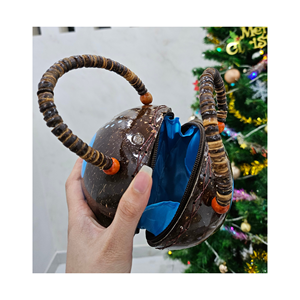 Nouveau design véritable coquille de noix de coco sac à main hawaïen peint à la main style unique prix compétitif fait à la main du Vietnam - Product Image 1