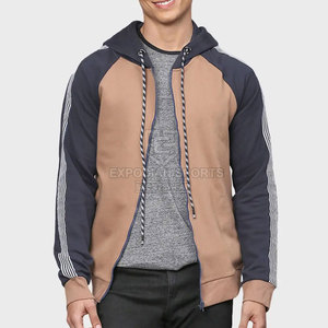 เสื้อฮู้ดผู้ชายผ้าฝ้าย100% ฤดูหนาวสีทึบมีซิป - Product Image 2