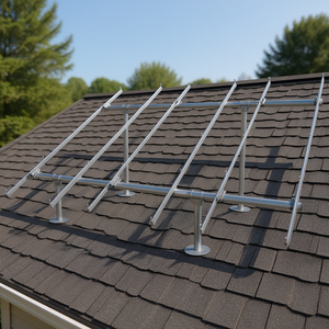 Kit de fixation solaire pour toiture en tuiles asphaltées, pour système de 17 kW, en aluminium et acier - Product Image 3