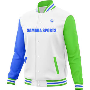 Veste de baseball Letterman personnalisée en gros de bonne qualité Manteau d'hiver en laine Corps en cuir à manches Bomber Varsity Jacket pour hommes - Product Image 2