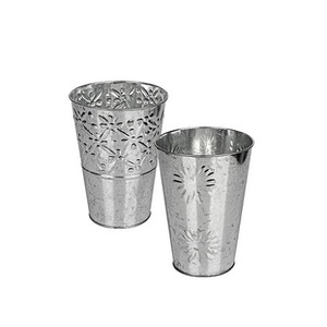 Lot de 2 vases à fleurs de qualité exclusive Vase à fleurs galvanisé de dernière conception pour une utilisation intérieure et extérieure - Product Image 1