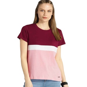 Camiseta de Algodón con Cuello en V Extra Grande Personalizada para Mujer, Corte Clásico, Estilo Casual Urbano, Manga Corta - Product Image 1