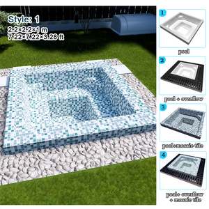 Piscina Interrata Personalizzata per Famiglia, Mini Jacuzzi Spa in Vetroresina con Piastrelle a Mosaico e Sistema di Troppopieno - Product Image 3