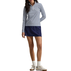 Haut de performance rayé premium pour femme, en jersey extensible léger, à col zippé, protection solaire UPF 50+, idéal printemps, été, automne - Product Image 6