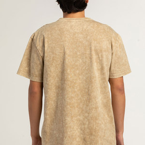 Camiseta de hombre con logo impreso personalizado, fabricada en fábrica, con lavado ácido, corte holgado, 100% algodón, camisetas de hombre con lavado ácido. - Product Image 6