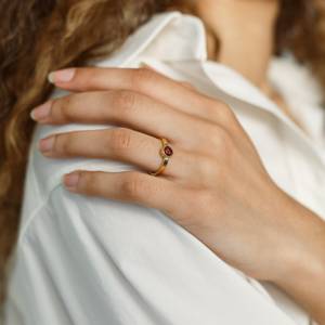 Anillo de piedras preciosas semipreciosas múltiples naturales de banda de diseño de tendencia 925 plata esterlina sólida anillo de piedra con forma de joyería de plata fina - Product Image 3