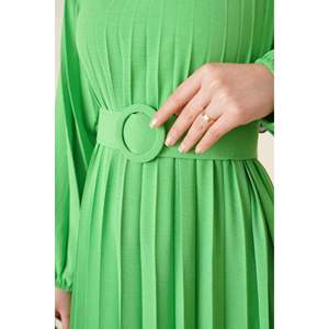 Robe Aerobin plissée et ceinturée Vert Pistache - Product Image 4