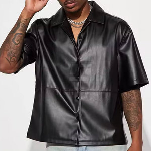 Chemise en cuir pour homme, douce, de haute qualité, élégante, pour les sorties décontractées et le travail au bureau, chemise en cuir - Product Image 1
