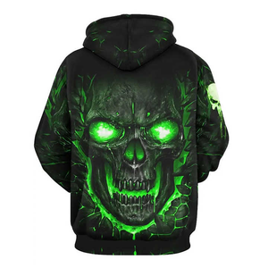 Sudadera con capucha de invierno para hombre con estampado de Halloween y cremallera completa 100% algodón personalizada con diseño personalizado - Product Image 6