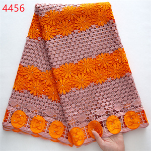 4456 haute qualité africain dentelle matériel africain dentelle robe Guipure cordon dentelle tissu Styles Aso Oke tissu africain - Product Image 3