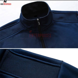 Venta al por mayor Casual Color sólido personalizado cremallera manga larga bolsillos laterales hombres chándal transpirable buena calidad hombres deporte chándal - Product Image 5