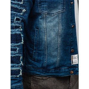 แจ็กเก็ตยีนส์ของผู้ชายดีไซน์ตามสั่งสีเทรนด์ใหม่ - Product Image 4