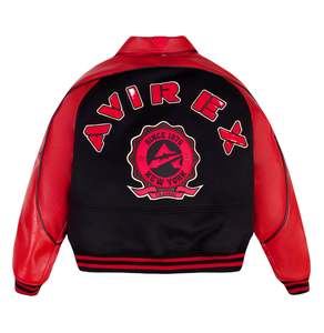 ผู้ผลิต OEM เสื้อแจ็คเก็ตหนัง Avirex สไตล์สตรีทแวร์ ปักลาย  หนังวัวแท้  แจ็คเก็ตหนังแท้สำหรับผู้ชาย  สำหรับฤดูหนาว - Product Image 5