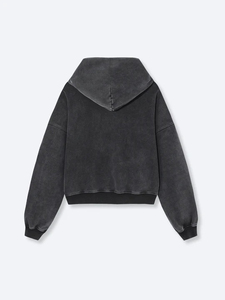 Sweat à capuche court Boxy en polaire de haute qualité pour hommes, taille XS avec fermeture éclair avec logo personnalisé et impression de motifs solides - Product Image 2