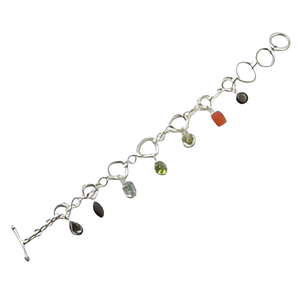 Pulsera de piedras preciosas de múltiples formas Pulsera de moda de estilo clásico de Plata de Ley 925 para regalo, fiesta, aniversario y compromiso - Product Image 1
