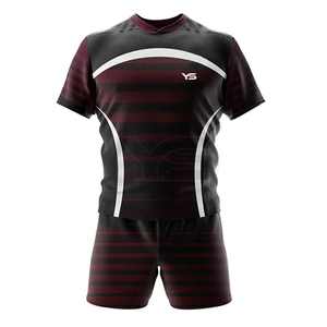 Uniformes de rugby de poliéster 100% personalizados para hombres Conjunto transpirable Característica Precio de fábrica Uniformes específicos del equipo - Product Image 2