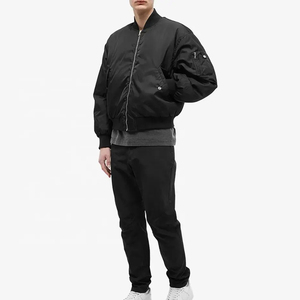 New Arrival Men's Boxy Fit Black Bomber <b>Jacket</b> Oversized <b>Padded</b> 100% Polyester <b>Waterproof</b> Quick Dry and Breathable - Product Image 5
