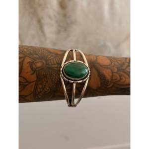 Alex Begay <b>Malachite</b> & Sterling Silver Fashion Cuff <b>Bracelet</b> - Product Image 2