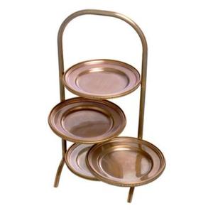 Soporte de pastel de metal dorado Premium con superficie ancha y pedestal robusto para panadería, restaurante y funciones de boda - Product Image 4
