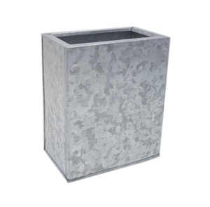 hot selling galvanized <b>rectangle</b> <b>planter</b> pot indoor outdoor planting decoration french style galvanized <b>planter</b> pot - Product Image 3