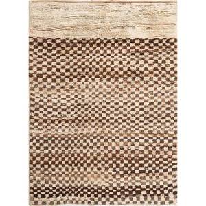 Alfombras de Lana Zuri Ivory, Tejidas a Mano, con Patrón Geométrico Abstracto, Estilo Tabriz, para Sala de Estar, Rectangulares, 9x12 Pulgadas, Modelo Paem-703 - Product Image 1