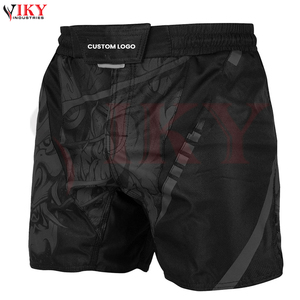 Printed Black Washed MMA <b>Shorts</b> for <b>Men</b> Custom Logo Spandex/Polyester Durable & Lightweight OEM Service - Product Image 2