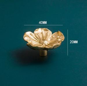 Gold flower brass knob <b>pull</b> drawer cabinet <b>for</b> <b>home</b> dresser door cabinet furniture decorative kitchen wardrobe handle knobs 2024 - Product Image 4