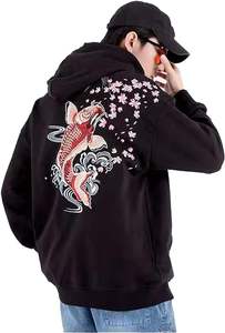 2024 logotipo personalizado francés Terry bordado liso recortado algodón transpirable Pull Over Sudadera con capucha para hombres - Product Image 4