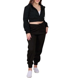 ชุดกีฬาแฟชั่นสำหรับผู้หญิงชุดวอร์มแฟชั่นสำหรับฤดูหนาวชุดวอร์มสีพื้นสไตล์สตรีท - Product Image 1