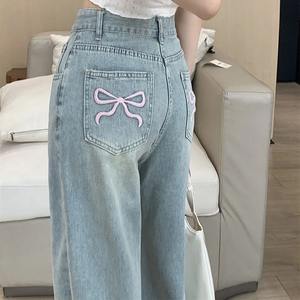 New Arrival Plus Size <b>Women</b> <b>Jeans</b> Fashionable Summer Washed <b>Elastic</b> Closure Adjustable Drawstring <b>Waist</b> Distressed Ripped Front - Product Image 2