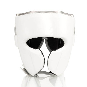 Diseña tu propio casco protector de cabeza de cuero PU boxeo artes marciales MMA Kick Gear protector de cabeza con protector facial OEM mantenido - Product Image 1