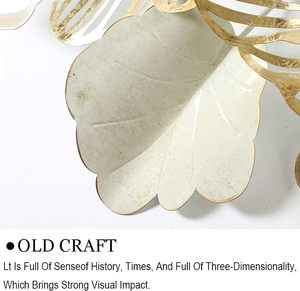 Home <b>Decor</b> Metal <b>Wall</b> Art <b>Leaves</b>, Modern Large <b>Wall</b> Sculptures Gold Flower <b>Wall</b> Hanging Artwork Decoration for Living Room - Product Image 5