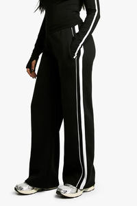 <b>Women</b> Straight Leg <b>Jogger</b> Pants Cotton Terry <b>Fleece</b> Double Side Stripe Soft Sweatpants OEM Services Available Wholesale - Product Image 3