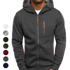 Sweat-shirts et sweats à capuche en polaire de haute qualité pour hommes, avec poche zippée, logo personnalisé, couleur unie, pour l'hiver – Vente en gros - Product Image 1