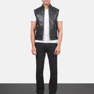 Chalecos de Cuero Genuino de la Mejor Calidad para Hombre, Ropa Exterior de Motociclista Transpirable de Alta Calidad, Logotipo Personalizado, a la Moda para Invierno - Product Image 3