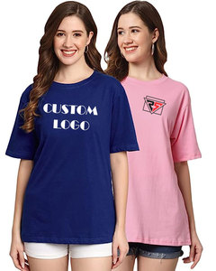 Oversized T-shirt for women Embroidery Logo Graphic Printed on Blank T Shirts in bulk for Women 100% Cotton <b>Tshirts</b> - Product Image 4