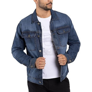 Nouvelle arrivée de fabrication en usine veste de jean délavée à l'acide pour hommes manches longues veste de jean délavée à l'acide personnalisée en gros pour hommes - Product Image 5
