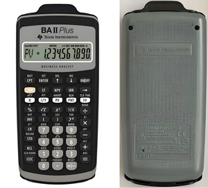 Calculatrice rapide Texas BA II Plus noire, batterie moyenne, calendrier intégré pour les professionnels des finances et des affaires, calculatrice financière avancée - Product Image 1