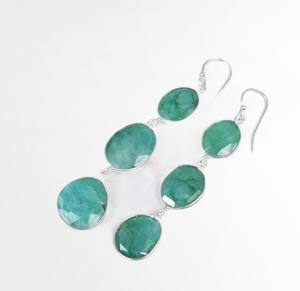 925 argent Sterling Turquoise pierres précieuses poire forme goutte boucle d'oreille lunette boucles d'oreilles bijoux pour femmes - Product Image 6