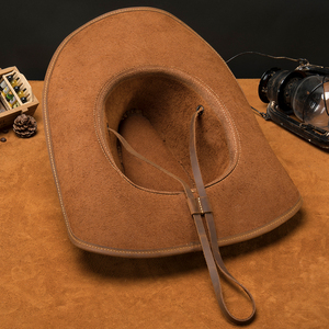 Nuevos sombreros de vaquero de cuero al aire libre para hombres de vaquero occidental personalizados Sombreros de vaquero en cuero genuino Sombreros de moda al por mayor - Product Image 3