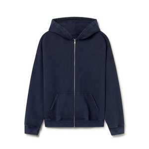 Sweats à capuche zippés bleu marine de haute qualité, brodés, 100% coton, coupe classique, polaire doux, meilleurs designs personnalisés pour l'hiver, fabrication - Product Image 6